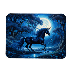 Black Unicorn Fantasy Full Moon Magnet