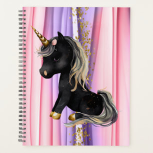 Black Unicorn Pink Ears  Planner