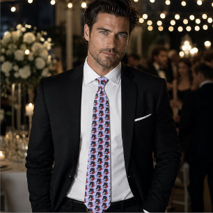 Black Unicorn Purple Midnight Garden Flowers Tie