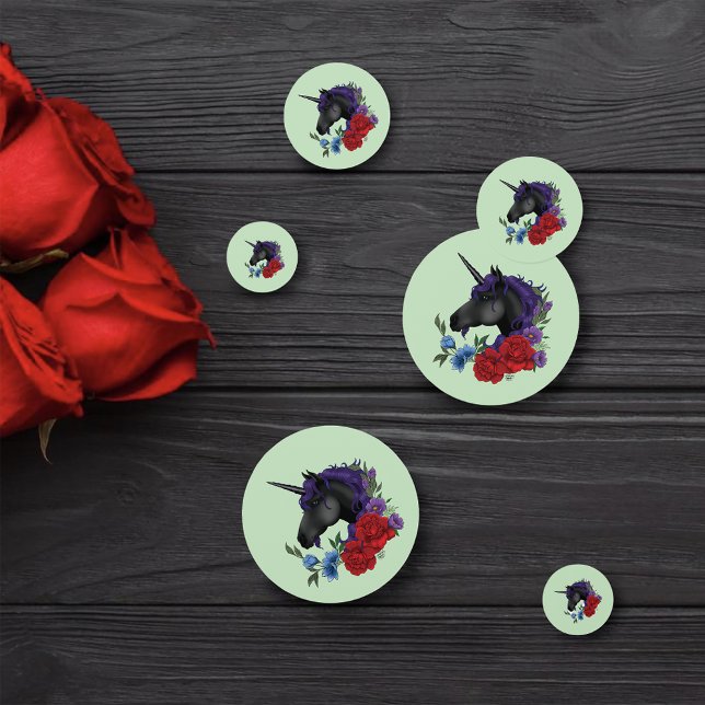 Black Unicorn Purple Red Sage Flowers Confetti (Creator Uploaded)
