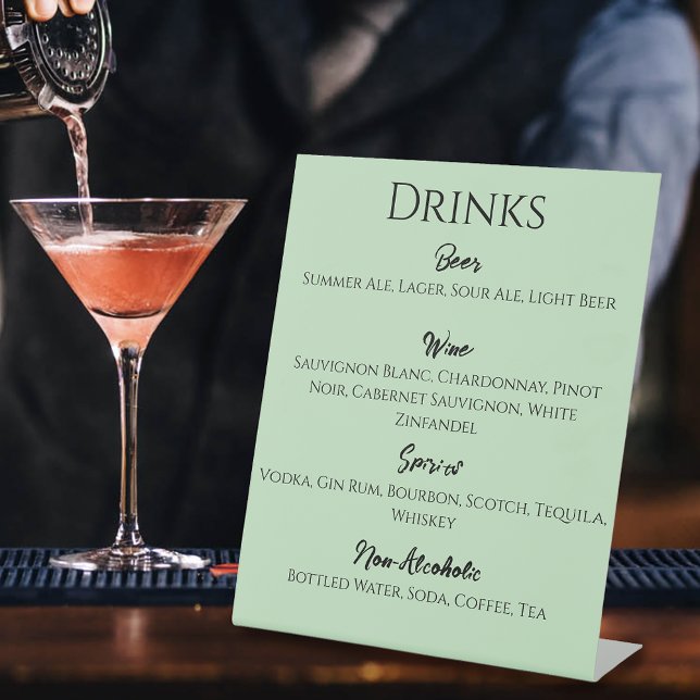 Black Unicorn Purple Red Sage Flowers Drinks Menu Pedestal Sign (Creator Uploaded)