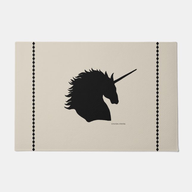 "Black Unicorn Sigil" Sand Door Mat (Front)