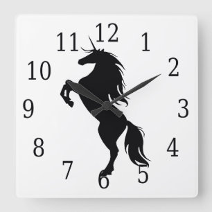 Black Unicorn Silhouette Clock