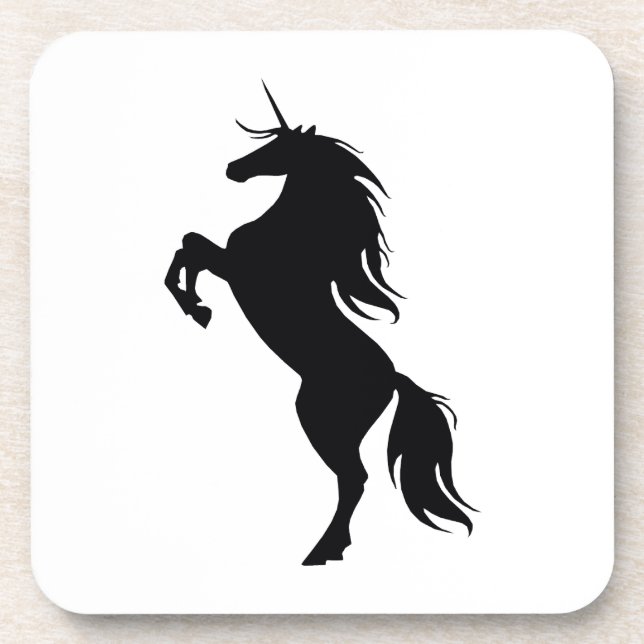 Black Unicorn Silhouette Coasters (Front)