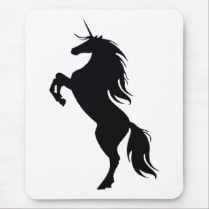 Black Unicorn Silhouette Mouse Pad