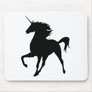 Black Unicorn Silhouette Mouse Pad