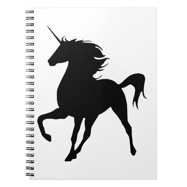 Black Unicorn Silhouette Notebook (Front)