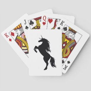 Black Unicorn Silhouette Playing Cards