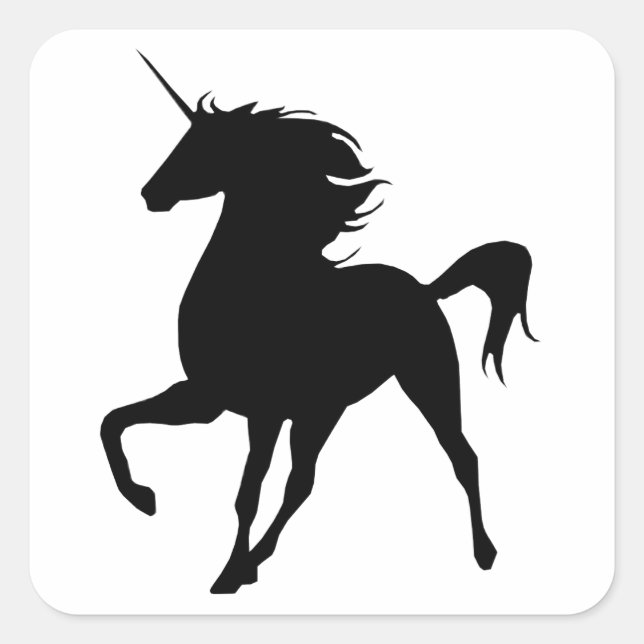 Black Unicorn Silhouette Stickers (Front)