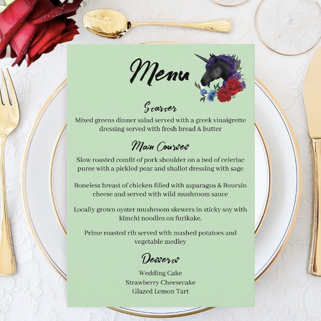 Black UnicornPurple Red Sage Flowers Menu (Creator Uploaded)