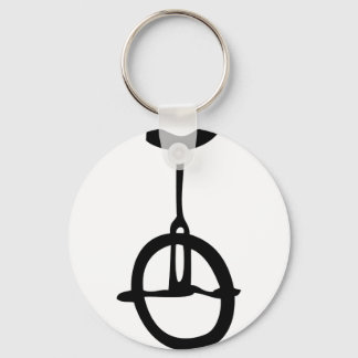 black unicycle icon key ring