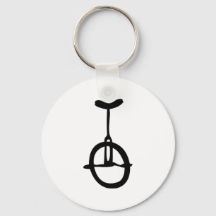 black unicycle icon key ring