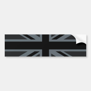 Black Union Jack British Flag Decor Bumper Sticker