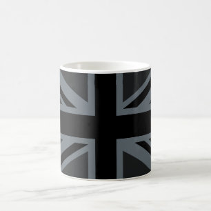 Black Union Jack British Flag Decor Coffee Mug