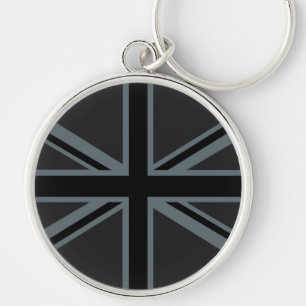 Black Union Jack British Flag Decor Key Ring