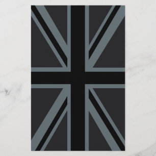 Black Union Jack British Flag Decor Stationery