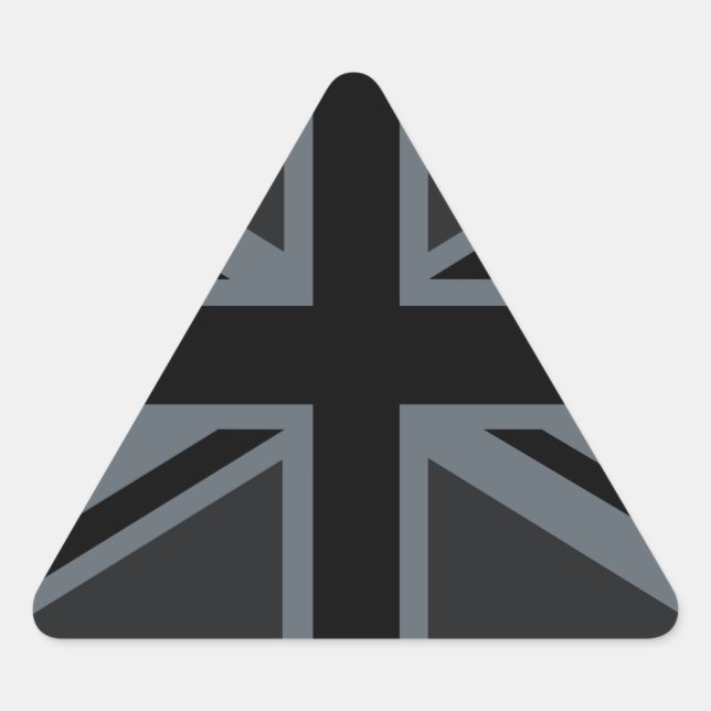 Black Union Jack British Flag Decor Triangle Sticker (Front)