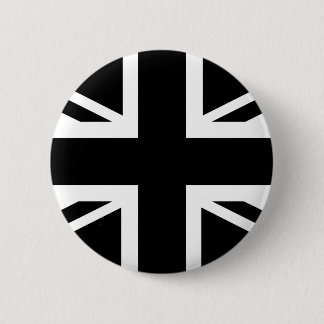 Black Union Jack British (UK) Country Flag 6 Cm Round Badge