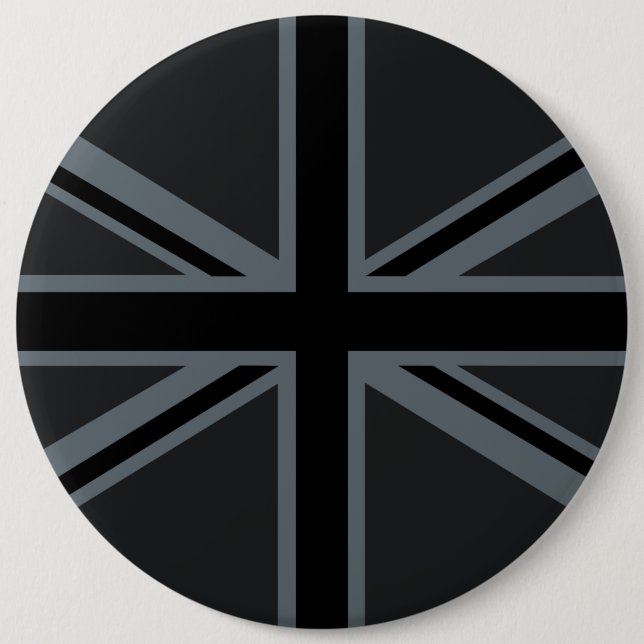 Black Union Jack Flag Design 6 Cm Round Badge (Front)