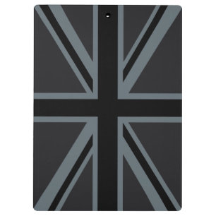 Black Union Jack Flag Design Decor Clipboard
