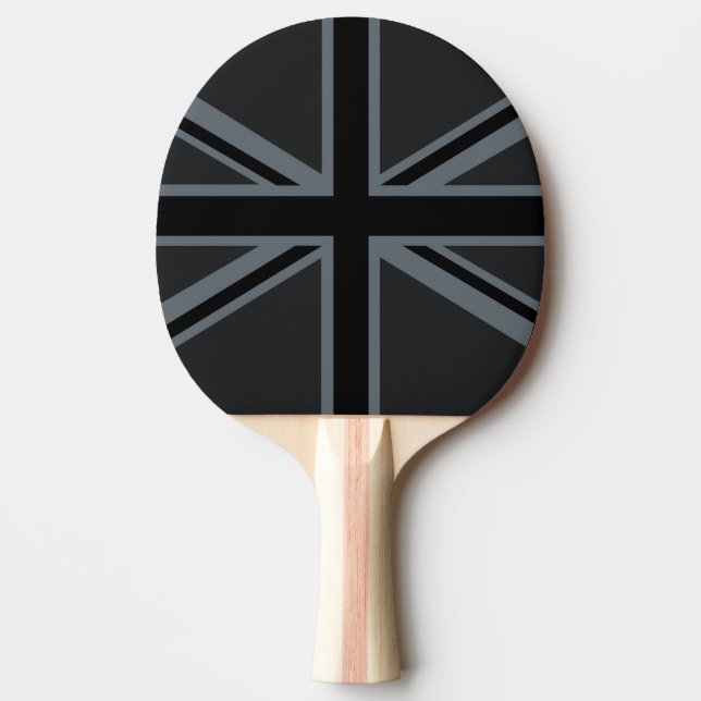Black Union Jack Flag Design Decor Ping Pong Paddle (Front)
