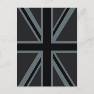 Black Union Jack Flag Design Postcard