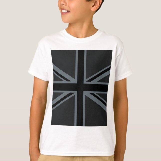 Black Union Jack Flag Design T-Shirt (Front)