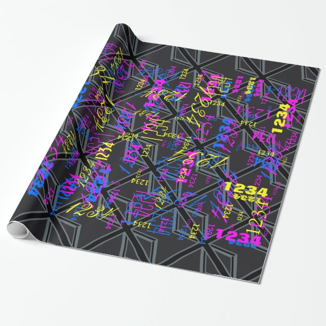 Black Union Jack Flag Design Wrapping Paper (Unrolled)