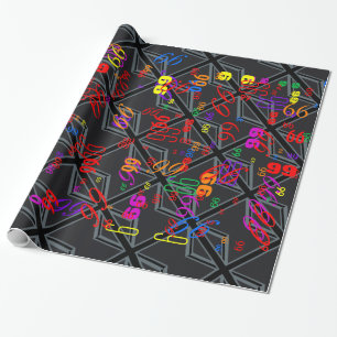 Black Union Jack Flag Design Wrapping Paper