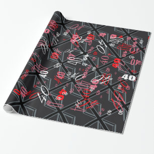 Black Union Jack Flag Design Wrapping Paper