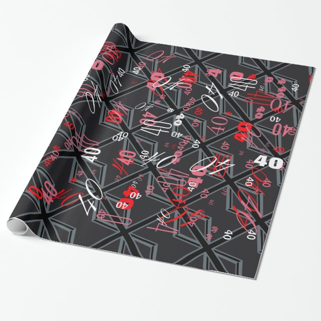Black Union Jack Flag Design Wrapping Paper (Unrolled)