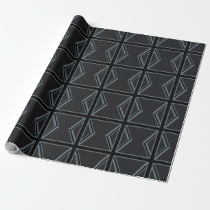 Black Union Jack Flag Design Wrapping Paper