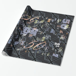 Black Union Jack Flag Design Wrapping Paper