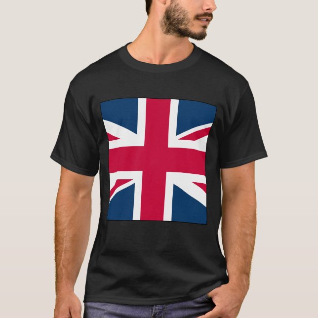 Black Union Jack T-shirt Large Square Version (Front)