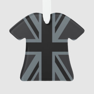 Black Union Jack UK Flag Design Ornament