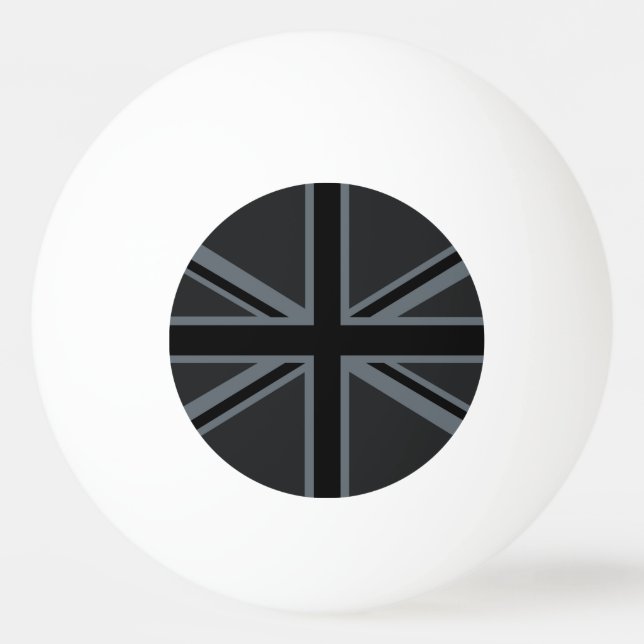 Black Union Jack UK Flag Design Ping Pong Ball (Front)