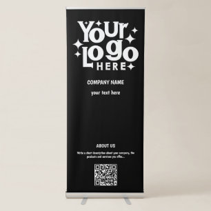 Black Unique Promotional Business Logo Retractable Banner
