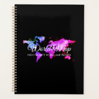 Black Unique World Map Trip Globe Travels Agent