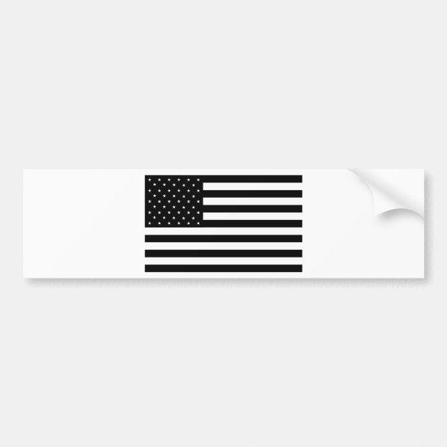 Black United States of America (USA) Country Flag Bumper Sticker (Front)