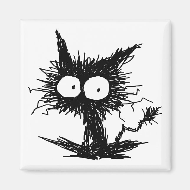 Black Unkempt Kitten GabiGabi Magnet (Front)