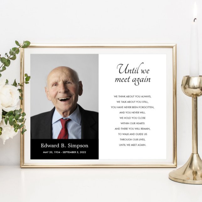 Black Until We Meet Again Funeral Poem With Photo Poster (Creator Uploaded)