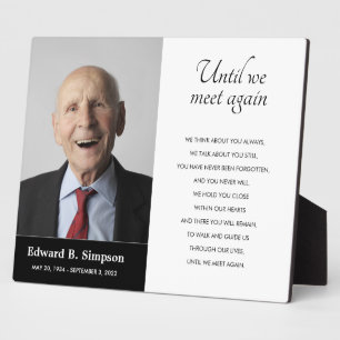 Black Until We Meet Again Memorial Poem Photo Plaque