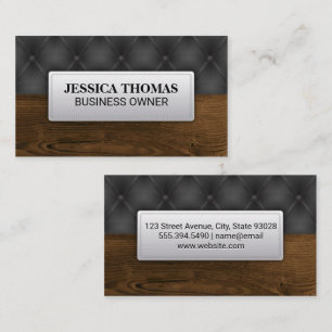 Black Upholstery   Wood Business Card