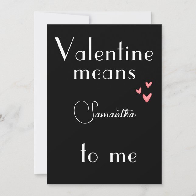 Black Valentine's Day Card for Loved Ones (Front)