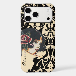 Black Vector Damask Vintage Girly Girl