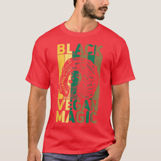 Black Vegan Magic Vegetarian Afro Pride Black Hist T-Shirt