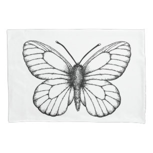 Black-veined white butterfly pillowcase