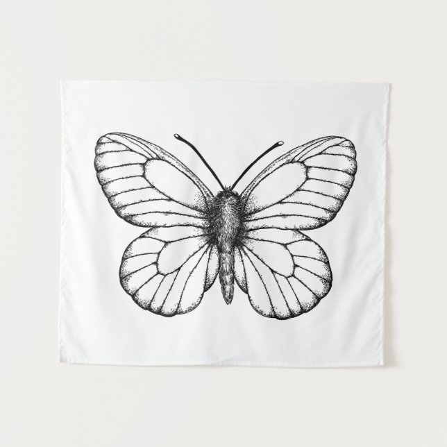 Black-veined white butterfly tapestry (Front (Horizontal))