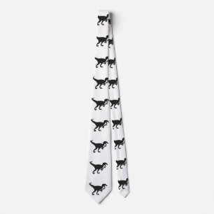 Black velociraptor dinosaur - Choose back color Tie