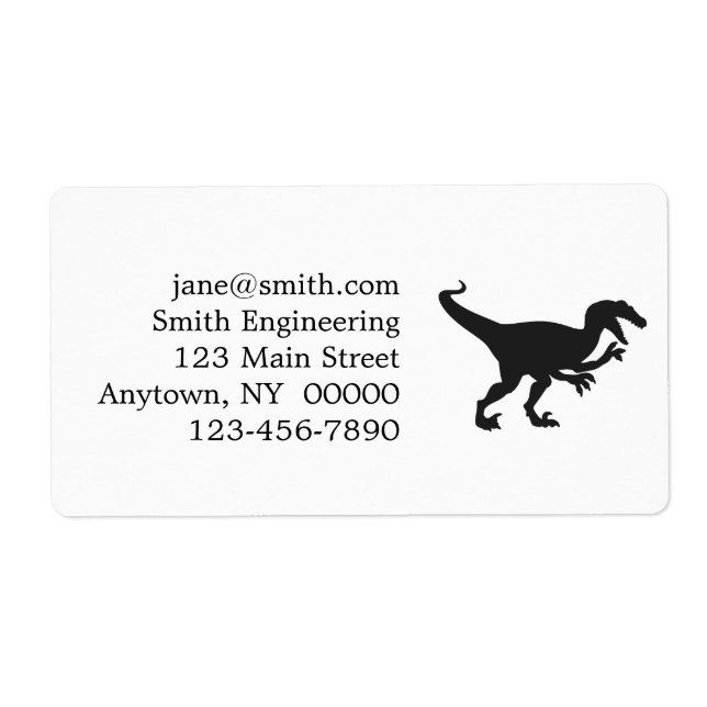 Black velociraptor dinosaur - Choose back colour (Front)